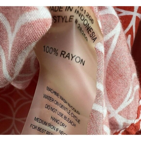 Soft Surroundings Top Blouse Large 3/4 Sleeve Geometric Orange White Pullover - Picture 5 of 8